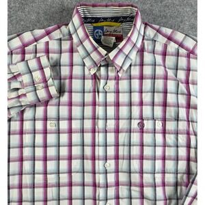 Wrangler George Strait Shirt Mens 2XL Gray White Plaid Cowboy Cut Western Rodeo